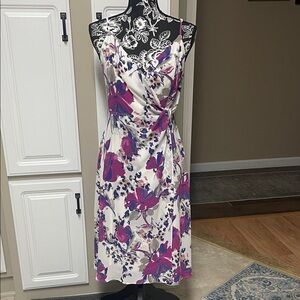 Express Purple and Pink Floral Midi Dress